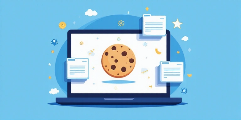 Illustration von Cookies auf einem Computer